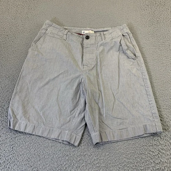 J. Crew Chino Shorts Mens 33 White Gray Stripe 10