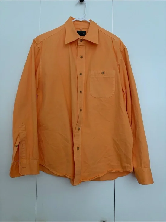 J. Crew Men's Solid Orange Long-Sleeve Button-Down Shirt