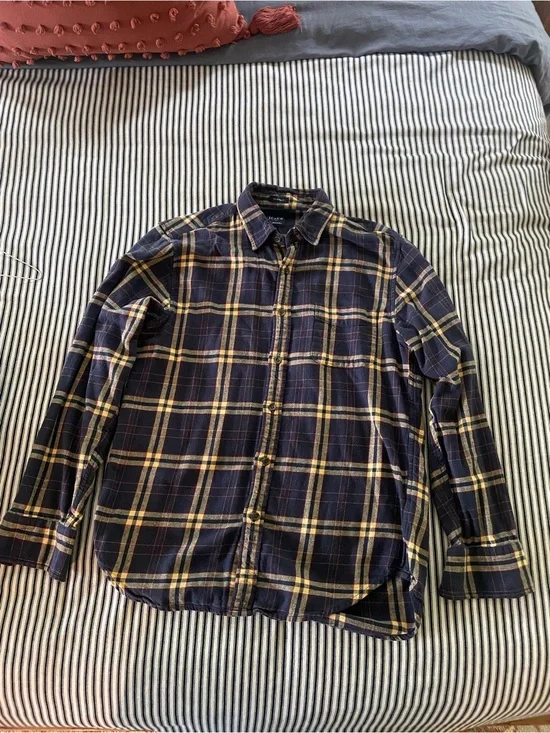 J. Crew Navy Plaid Button-Down Shirt