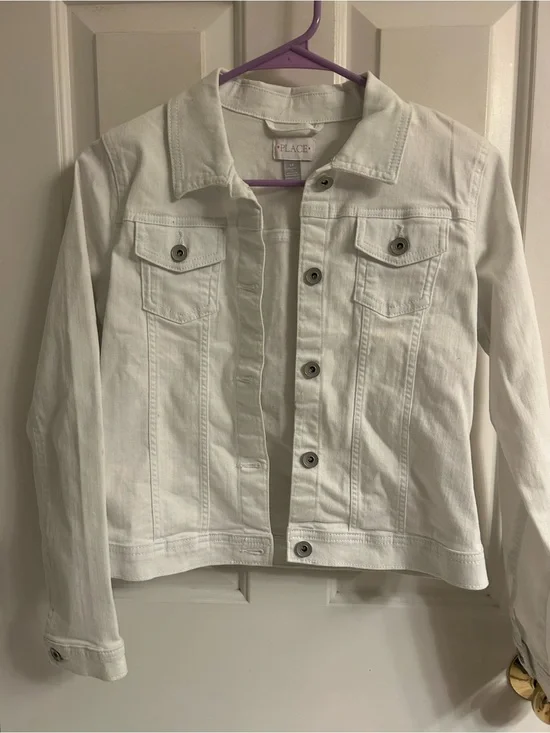 Girls Children's Place White Denim Jean Jacket