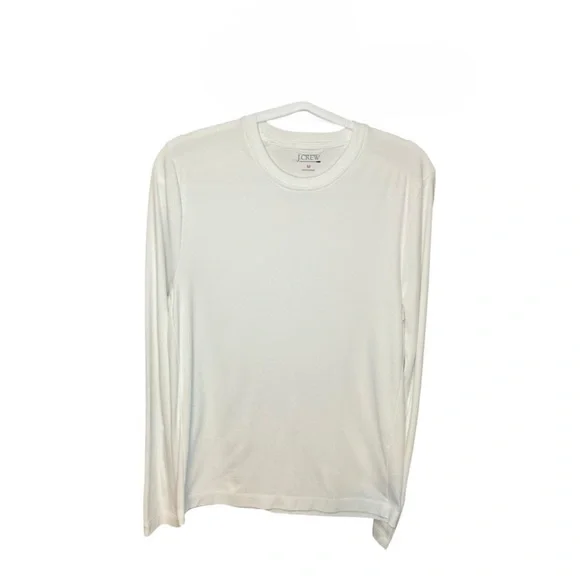 J. Crew Men’s Long Sleeve Performance T Shirt With COOLMAX Size Medium White