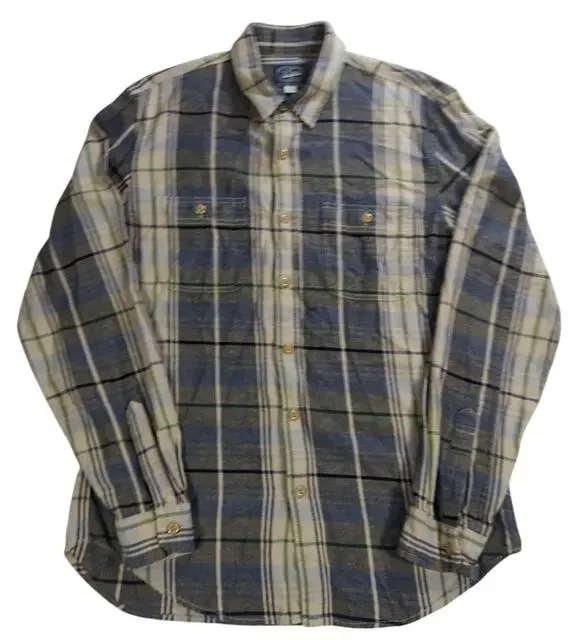 J Crew Mens Medium Plaid Flannel Shirt Long Sleeve Button Front Sportsman