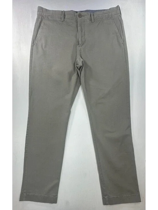 J Crew 770 Straight Stretch Flat Chinos Gray Mens 33/30