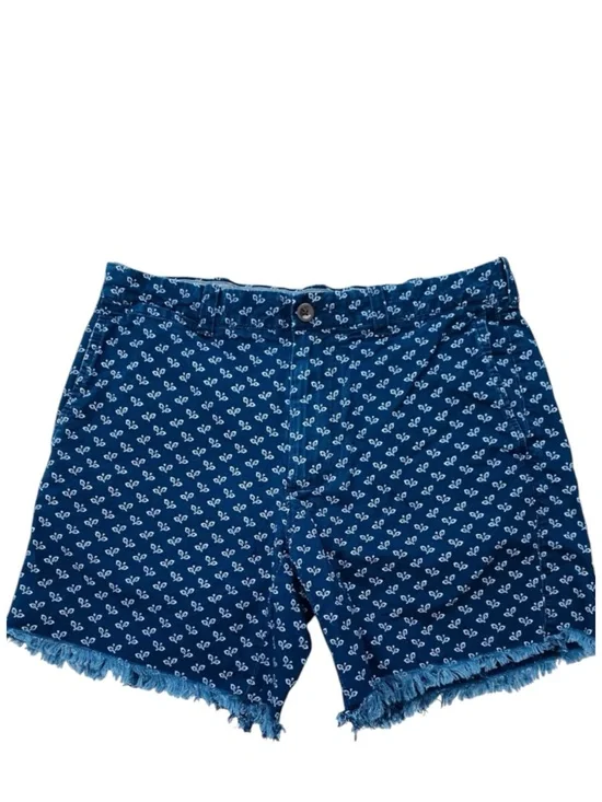 J.Crew Men's Blue Floral Shorts Raw Hem Preppy Size 32 Summer Grunge