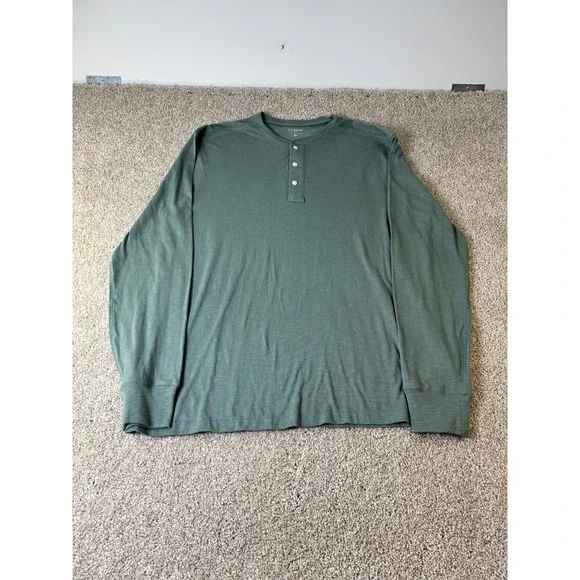 J.Crew Henley Shirt Long Sleeve‎ Button Up Casual Top Re-Imagined XXL