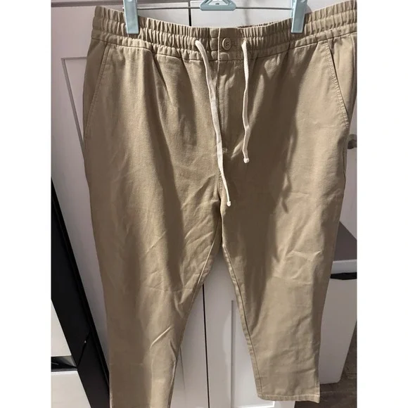 J.‎ Crew Men Sporting Life Khaki Tan Elastic Waist Drawstring Chino Joggers L