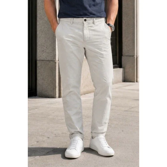 J Crew Chino Pants Mens 36x32 Gray Stone Cotton Stretch Slim Fit Office CO399