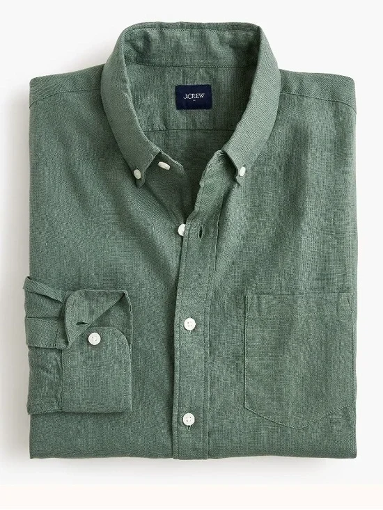 J crew topiary Classic-fit linen-blend shirt