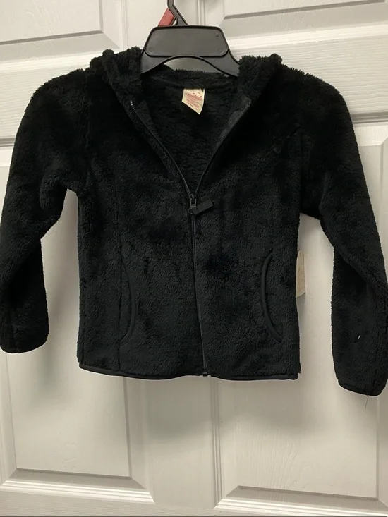 Faded Glory Black Plush Hoodie Jacket