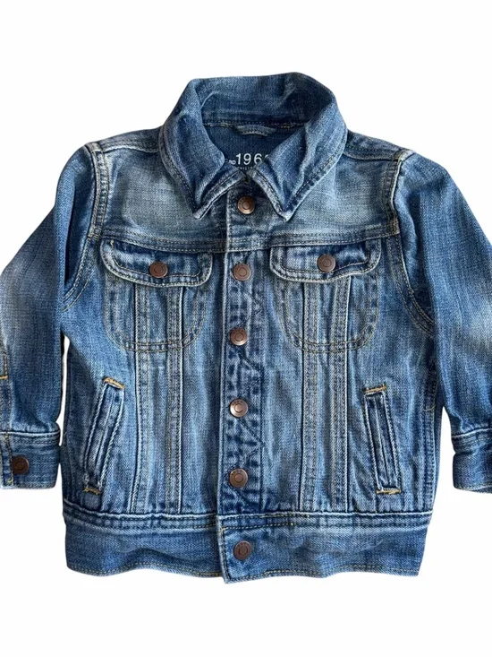 BabyGap Little Kids Blue Denim Jean Jacket With Snap Closures Size 3 Years