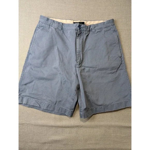 J.Crew Chino Shorts Mens 35 Blue 100% Cotton Classic Fit Flat Front‎ 67140