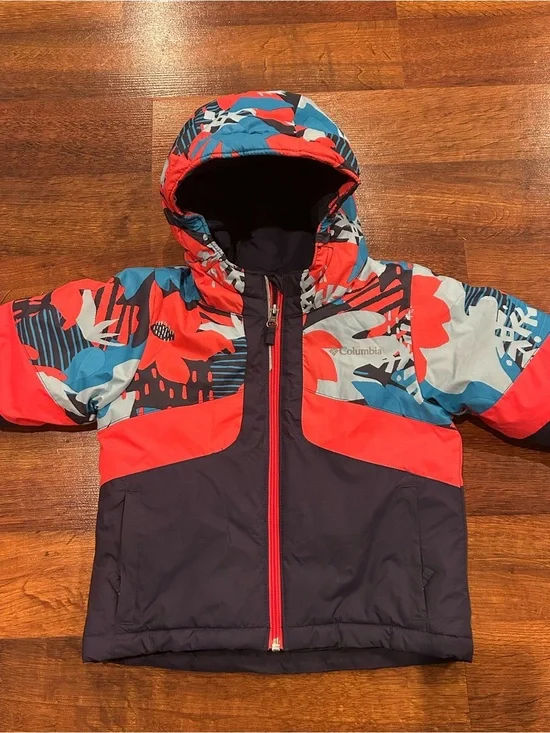 Columbia Horizon Ride II Jacket Kids 3T Blue Coral Winter Coat Hood