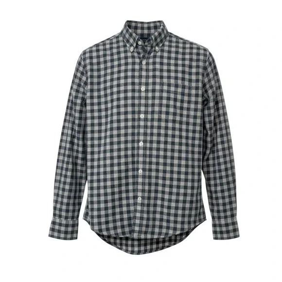 J. Crew Green Gingham Button Down‎ Shirt Mens 100% Cotton Size Med