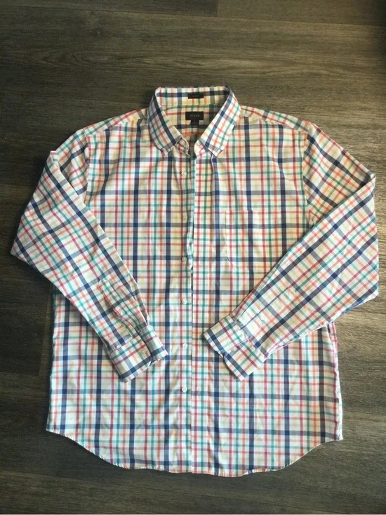 J. Crew Multicolor Plaid Long-Sleeve Button-Down Shirt