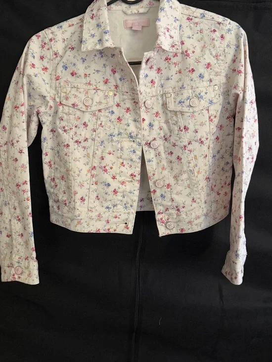 LoveShackFancy Girls' Grace Sunrise Patchwork Denim Jacket