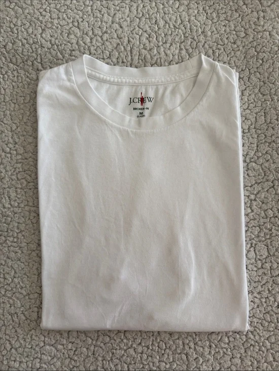 J. Crew Men’s Classic White Crewneck Short Sleeve Tee