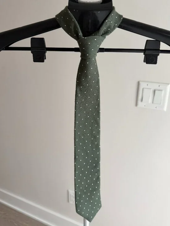 J. Crew Olive Cotton/Silk Blend Tie