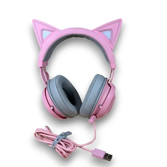 Razer Kraken Kitty Edition Gen 1 RGB Gaming Headset Quartz Pink‎ Wired USB