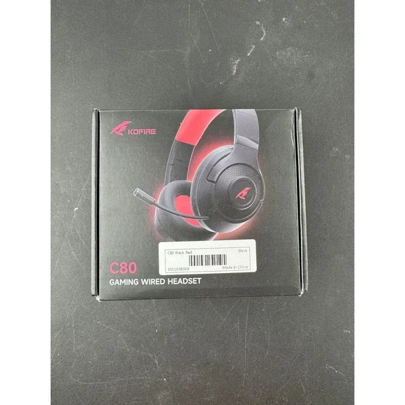 Kofire C80 Gaming Wired Headset Black Red Over Ear with Microphone PC Laptop‎