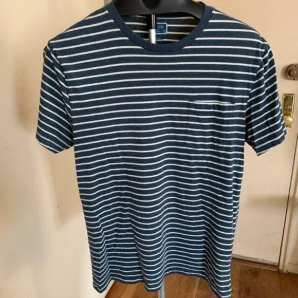 J Crew Striped pocketed tee