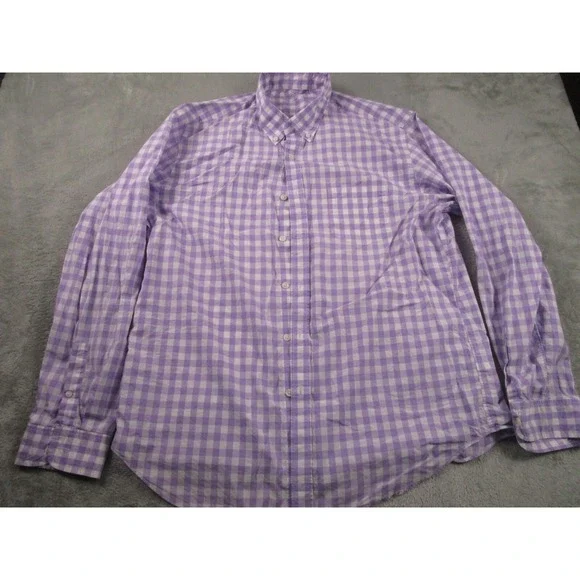J‎ Crew Shirt Mens XL Purple Checked Preppy Casual Lightweight Cotton