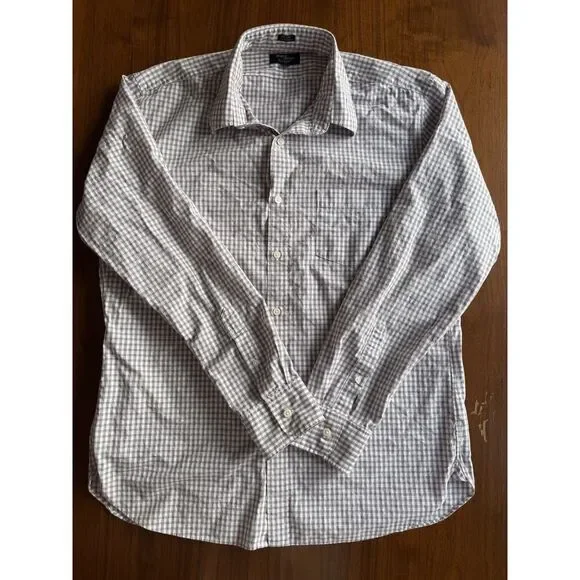 J.Crew Men's Thompson Shirtings 80s 2-Ply Red Plaid Button-Down Shirt - Size 17