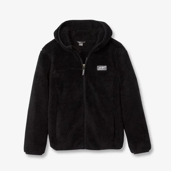 NWT Eddie Bauer Kids' Quest Fleece Plush Hooded Jacket in Black‎ - Size XS