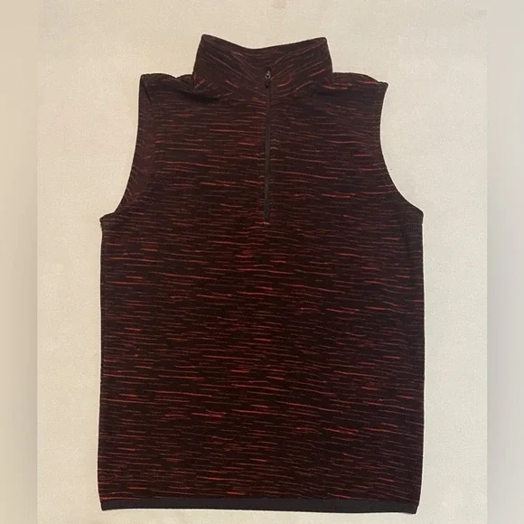 Tek Gear Fleece Vest Youth Boys Size Medium 10/12 Red Black‎ 1/3 Zip