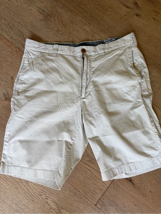 J. Crew Cream Flat-Front Chino Shorts