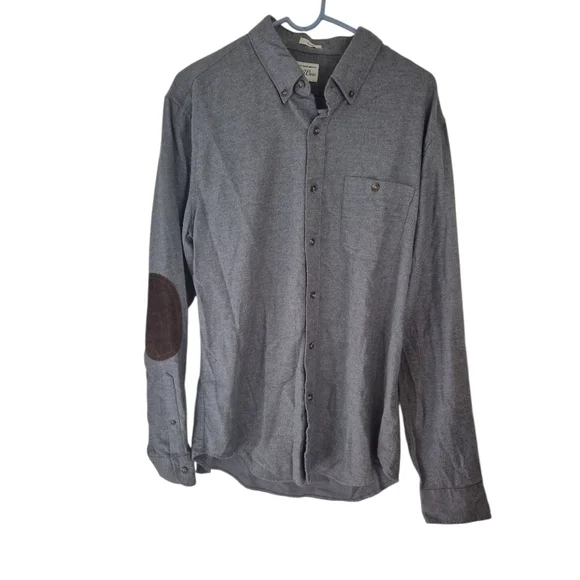 J Crew Cotton Elbow Patch Button Down Large Nwt
