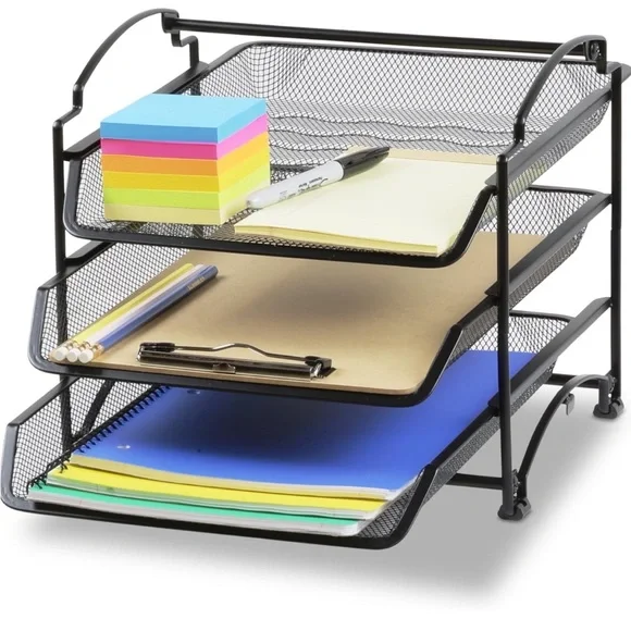Black Mesh Desk Organizer
