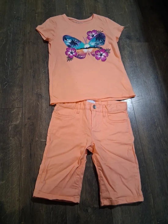 The Childrens Place Kids Butterfly Graphic Matching Set Short Sleeve Shorts