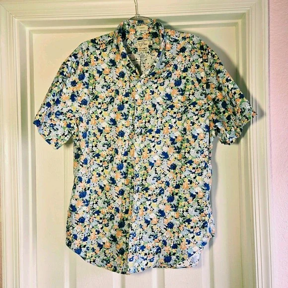 Secret‎ Wash Shirting Sewn For J. Crew Men's Cotton Floral Shirt Size XL