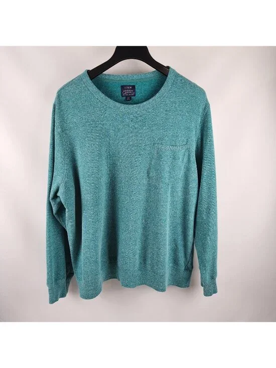 J.Crew Monterey Sweatshirt Mens XXL Crewneck Pullover Authentic Fleece Turquoise