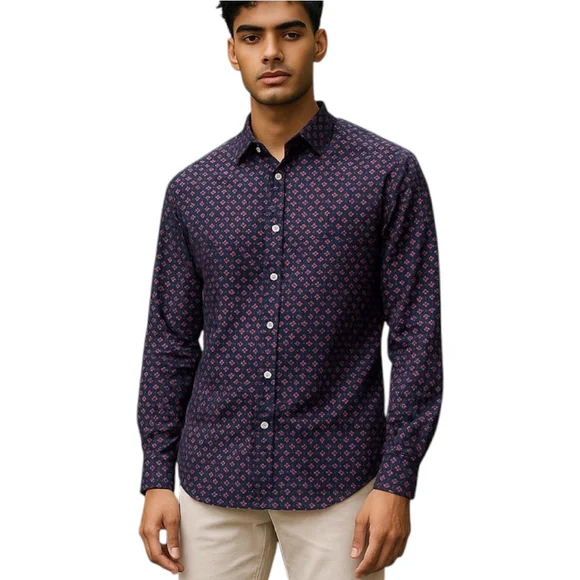 J.Crew Button Down Shirt Mens XL Blue Floral Slim Untucked Organic Cotton Preppy