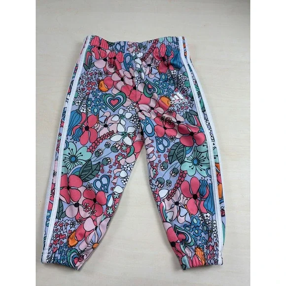 Adidas Floral Joggers and Carters Lace Denim Shorts Set Baby Girl 12 Months