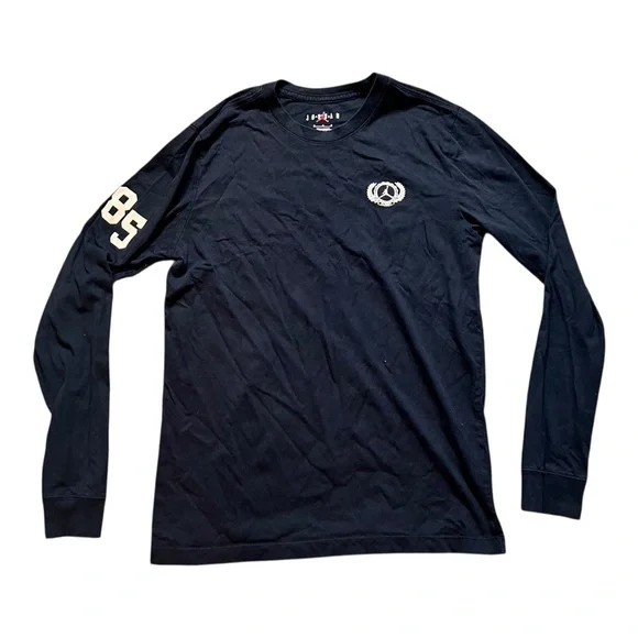 Jordan Brand Nike Long Sleeve Black Shirt Cotton Mens Medium Logo