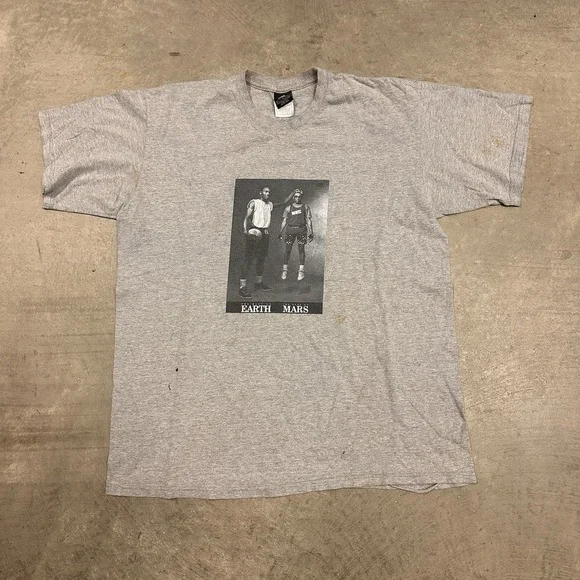 Vintage Jordan Shirt Mens Large Gray Spike Lee Mars Blackmon Short Sleeve 90s