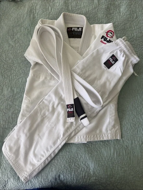Kids White Brazilian Jui Jitsu Gi Set with Belt