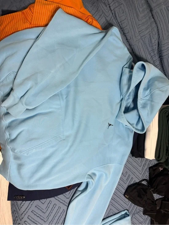 Jordan Essentials Oversized Hoodie & Wide-Leg Jogger Set Blue