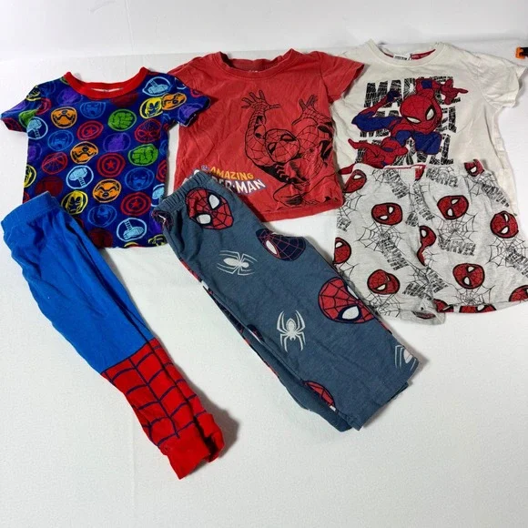 Marvel Spiderman Avengers Toddler Boys Shirt Pants Shorts Lot 3T 2T 18-24M 6pc