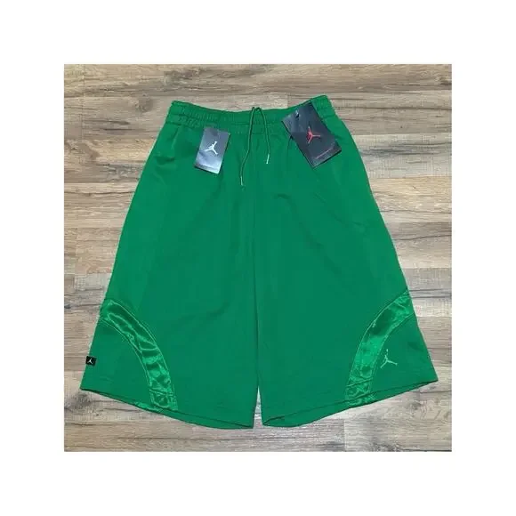 2010 Air Jordan Green Mesh Vintage Baggy Basketball 416212-301 Shiny Shorts