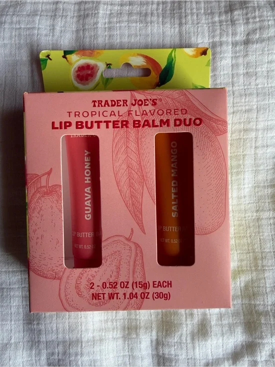 Tropical Lip Butter Balm Duo — Guava Honey & Salted Mango (Pink, Orange)