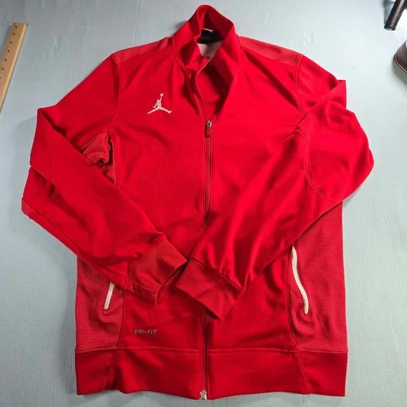 Jordan Mens Dri-FIT Full Zip Track Jacket Red Jumpman 696736-657 Size M