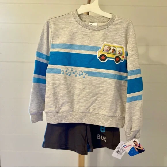 Toddler‎ Boys' 2pk Ms. Rachel Bus Pullover Sweatshirt and Shorts Set - 5T