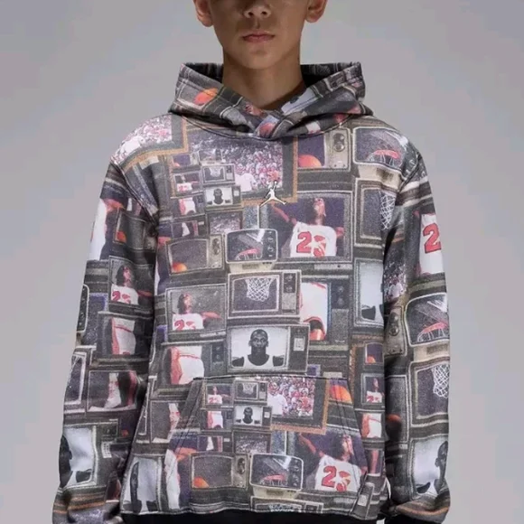 Jordan‎ Set Kids' Brooklyn Printed Fleece Pullover Hoodie Size 5/6 Boys