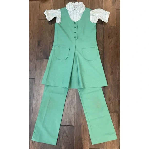Official Girl Scout VTG 70s Uniform‎ 3 Piece Set Juniors Size 12-14