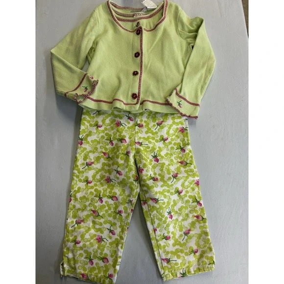 Vintage Girls Simply Basic 3 Pc Set (tank, Cardigan & Capris) Size Youth 5