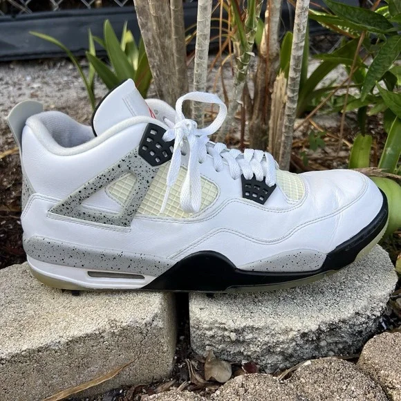 Nike Air Jordan 4 Men's Golf Shoes White Cement, Size 12