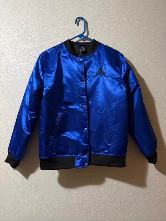 Jordan Satin Bomber Jacket - Royal Blue Size XL
